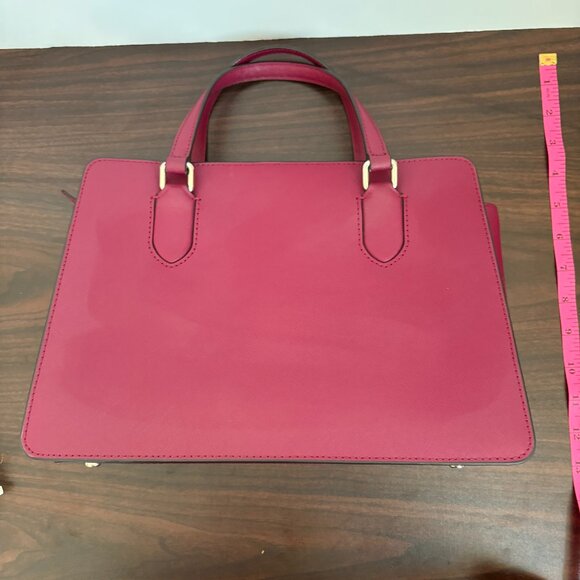 Kate Spade Laurel Way Reese Satchel Crossbody Saffiano Leather Blackberry/Maroon - Picture 10 of 15